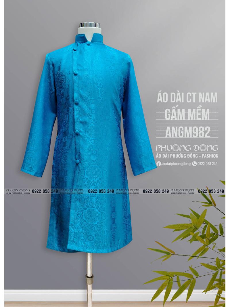 Áo Dài Cách Tân Nam Gấm ANGM982